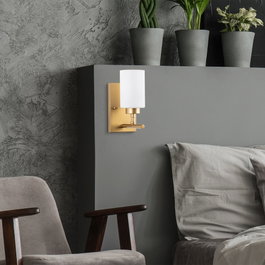 Opviq Lámpara de pared dorada con diseño escandinavo